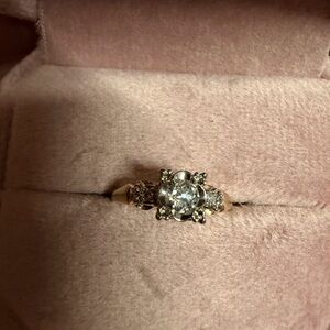 14k JABEL art deco style engagement ring
